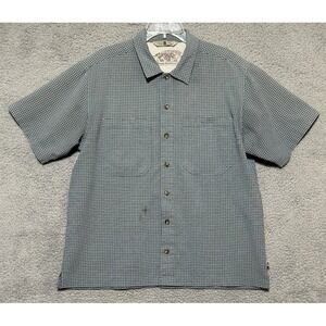 Royal Robbins Go Everywhere Button Down Hiking Shirt Mens Size M Blue‎